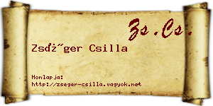 Zséger Csilla névjegykártya