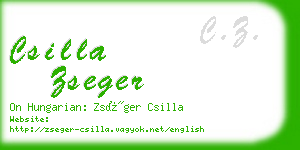 csilla zseger business card